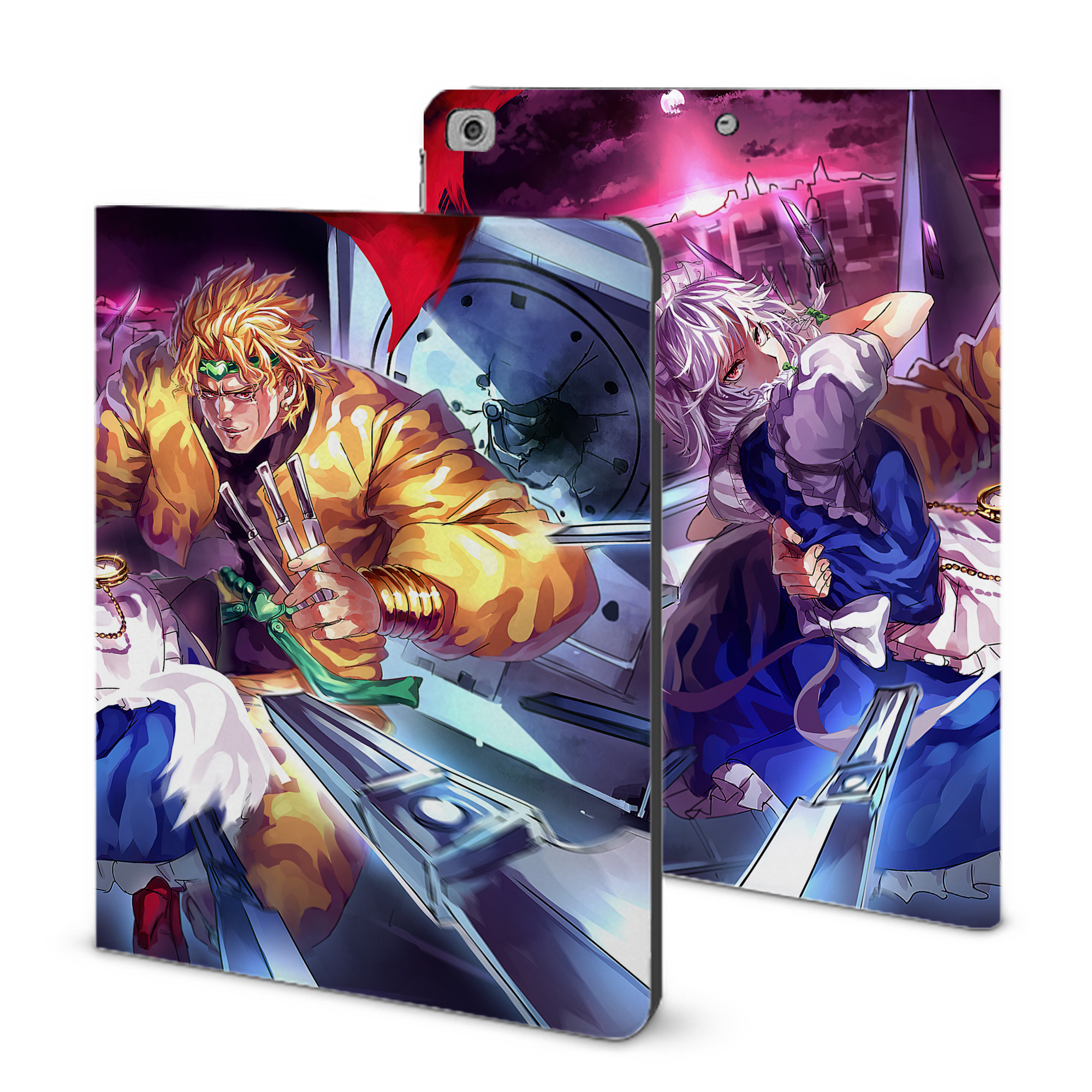 （画像用） ジョジョの奇妙な冒険 JoJo's Bizarre Adventure IPad ケース ブック型 PUレザー TPU 耐衝撃 軽量 薄型 ペン収納なし 全面保護 IPad 各モデル対応
